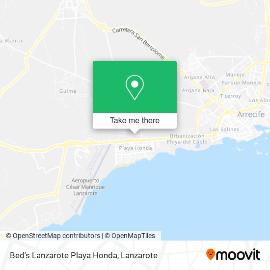 Bed's Lanzarote Playa Honda map