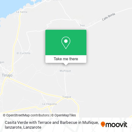 Casita Verde with Terrace and Barbecue in Muñique, lanzarote map