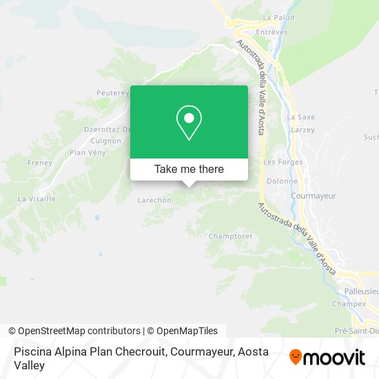 Piscina Alpina Plan Checrouit, Courmayeur map