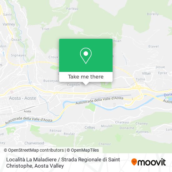 Località La Maladiere / Strada Regionale di Saint Christophe map