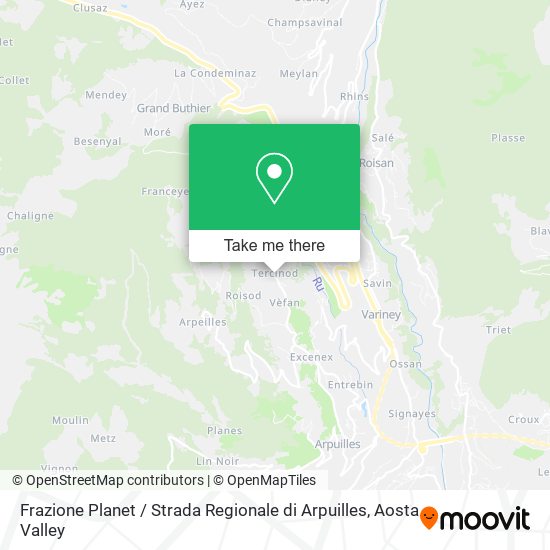 Frazione Planet / Strada Regionale di Arpuilles map