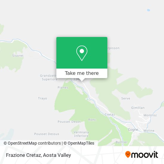 Frazione Cretaz map
