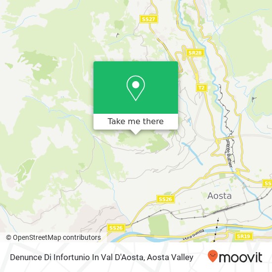 Denunce Di Infortunio In Val D'Aosta map