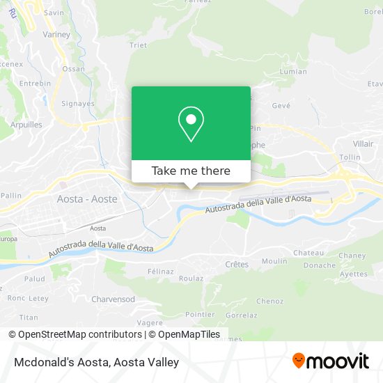 Mcdonald's Aosta map