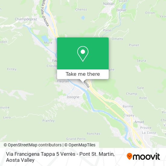 Via Francigena Tappa 5 Verrès - Pont St. Martin map