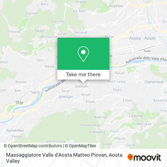 Massaggiatore Valle d'Aosta Matteo Piovan map