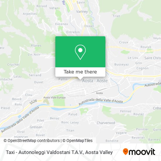 Taxi - Autonoleggi Valdostani T.A.V. map