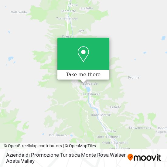 Azienda di Promozione Turistica Monte Rosa Walser map