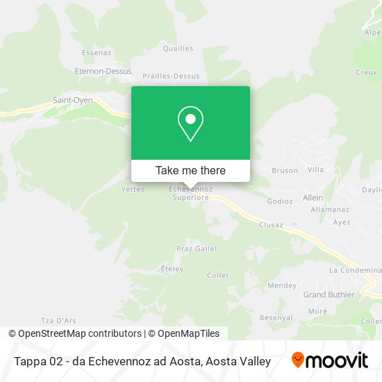 Tappa 02 - da Echevennoz ad Aosta map