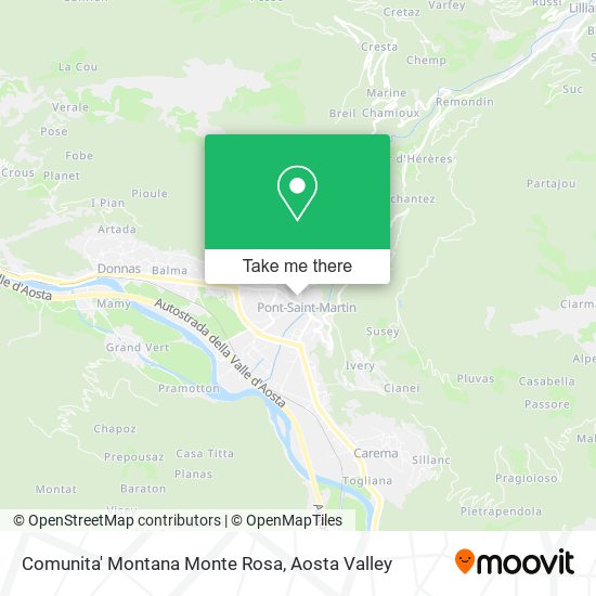 Comunita' Montana Monte Rosa map