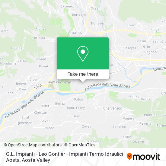 G.L. Impianti - Leo Gontier - Impianti Termo Idraulici Aosta map