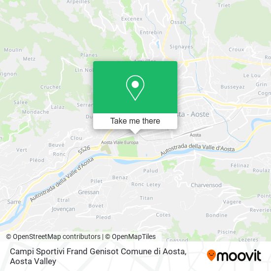 Campi Sportivi Frand Genisot Comune di Aosta map