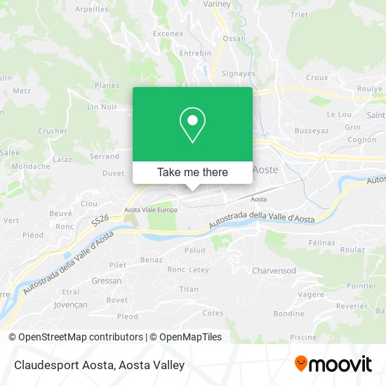 Claudesport Aosta map