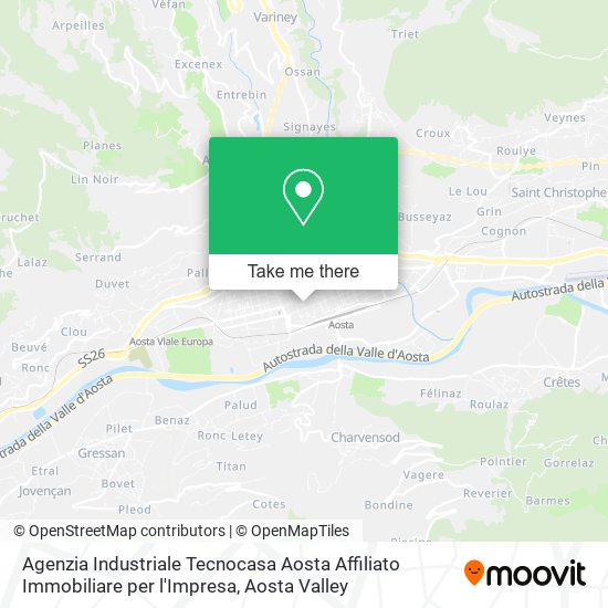 Agenzia Industriale Tecnocasa Aosta Affiliato Immobiliare per l'Impresa map