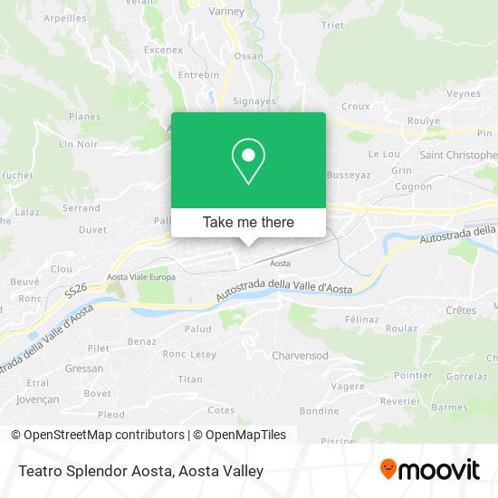 Teatro Splendor Aosta map