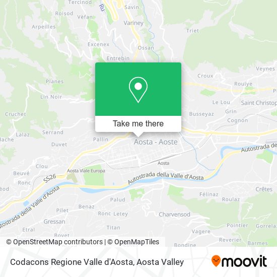 Codacons Regione Valle d'Aosta map