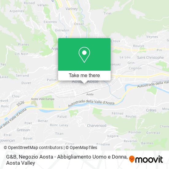 G&B, Negozio Aosta - Abbigliamento Uomo e Donna map