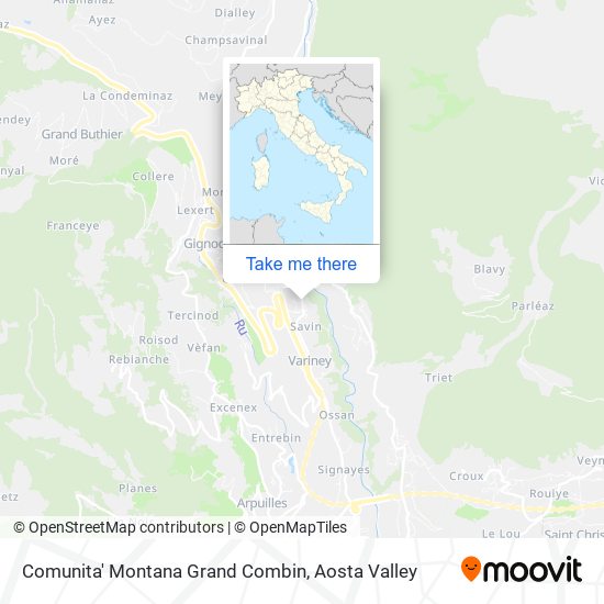 Comunita' Montana Grand Combin map