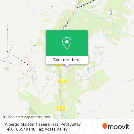 Albergo Maison Tissiere Fraz. Petit Antey Tel.0166549140 Fax map