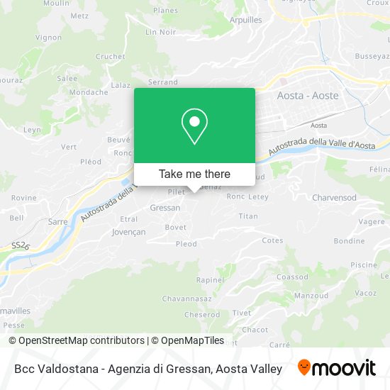 Bcc Valdostana - Agenzia di Gressan map