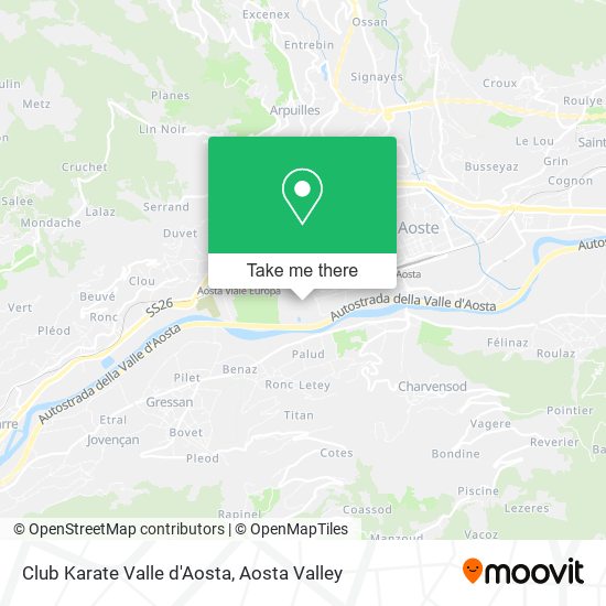 Club Karate Valle d'Aosta map
