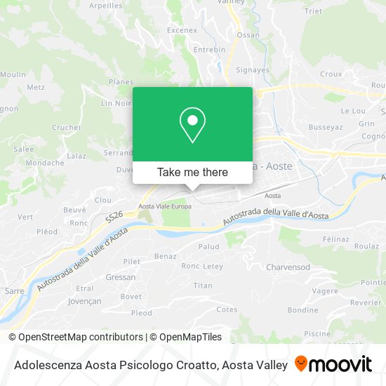Adolescenza Aosta Psicologo Croatto map