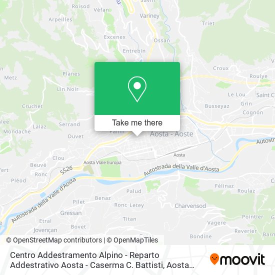 Centro Addestramento Alpino - Reparto Addestrativo Aosta - Caserma C. Battisti map