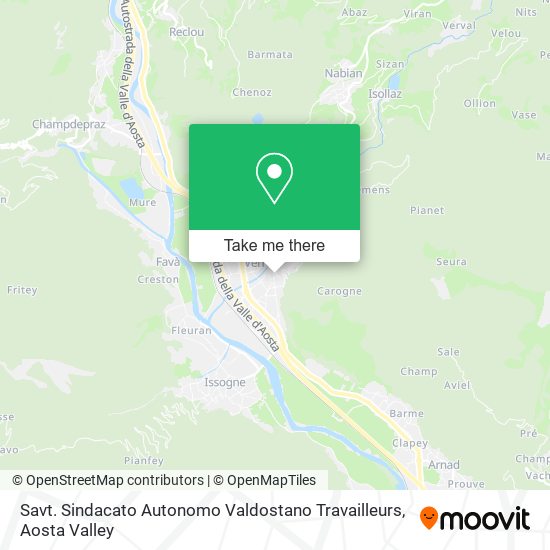 Savt. Sindacato Autonomo Valdostano Travailleurs map