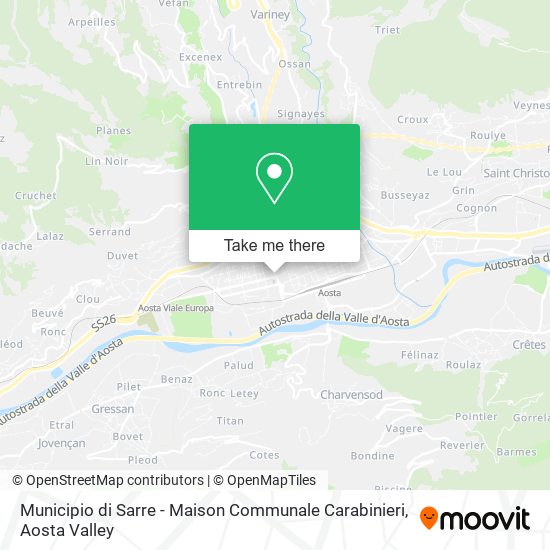 Municipio di Sarre - Maison Communale Carabinieri map
