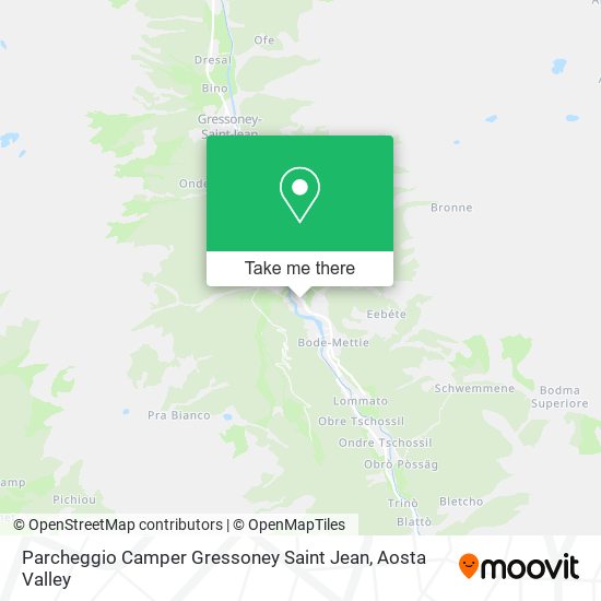 Parcheggio Camper Gressoney Saint Jean map