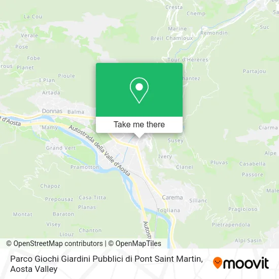 Parco Giochi Giardini Pubblici di Pont Saint Martin map