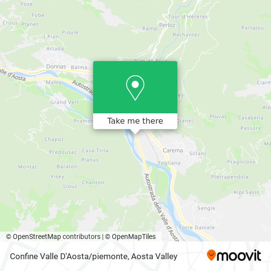 Confine Valle D'Aosta/piemonte map