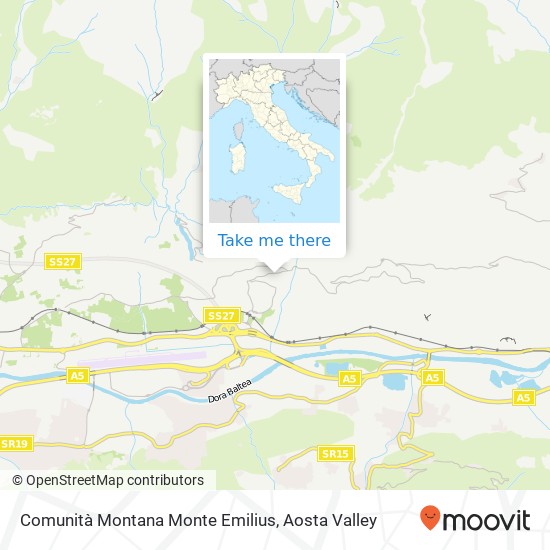 Comunità Montana Monte Emilius map