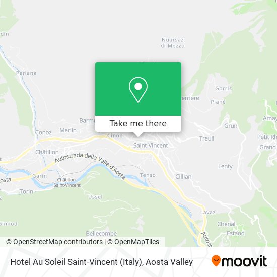 Hotel Au Soleil Saint-Vincent (Italy) map