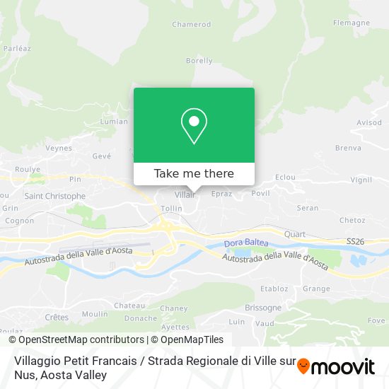 Villaggio Petit Francais / Strada Regionale di Ville sur Nus map