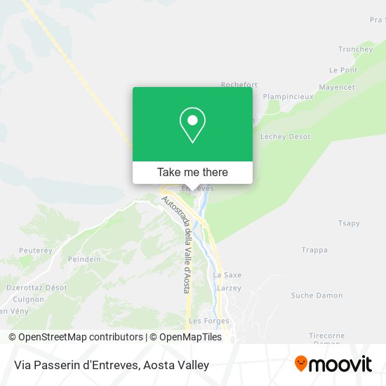 Via Passerin d'Entreves map
