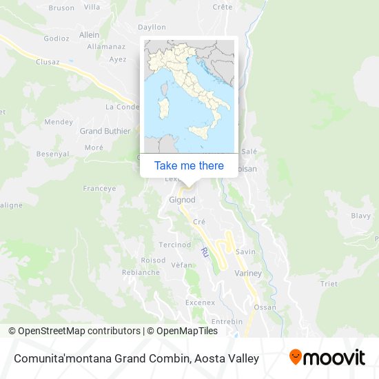 Comunita'montana Grand Combin map