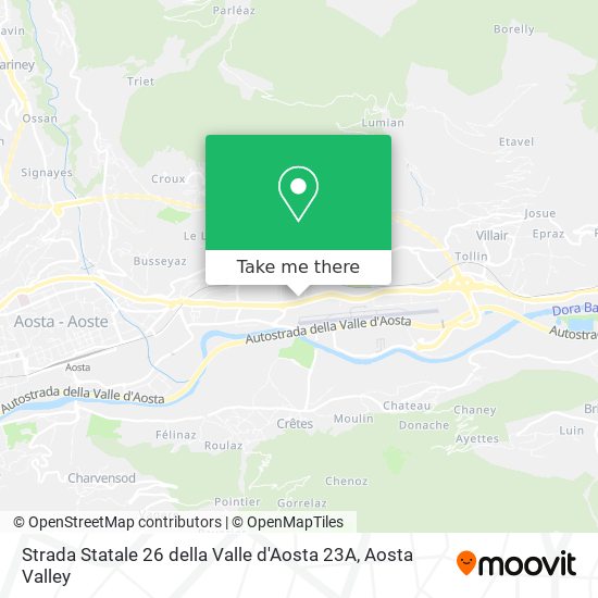 Strada Statale 26 della Valle d'Aosta 23A map