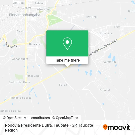 Rodovia Presidente Dutra, Taubaté - SP map