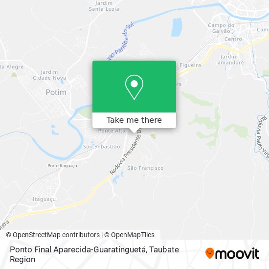 Ponto Final Aparecida-Guaratinguetá map