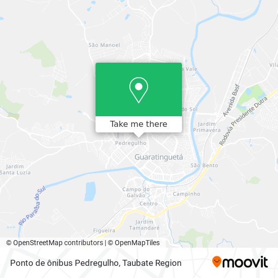 Mapa Ponto de ônibus Pedregulho