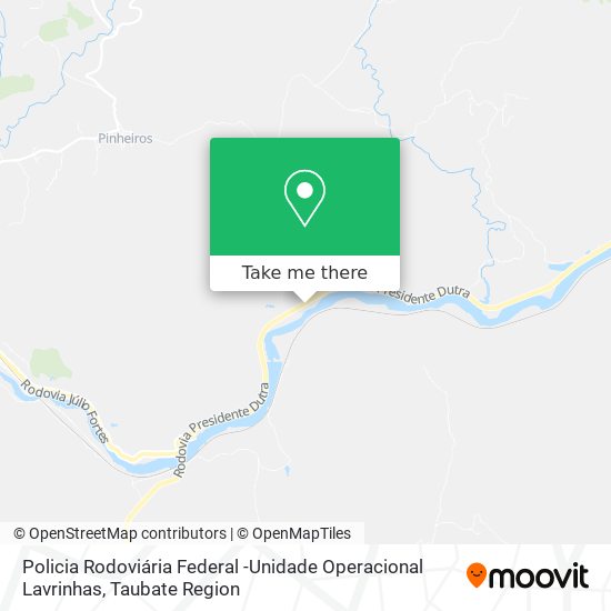 Policia Rodoviária Federal -Unidade Operacional Lavrinhas map