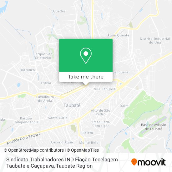 Sindicato Trabalhadores IND Fiação Tecelagem Taubaté e Caçapava map