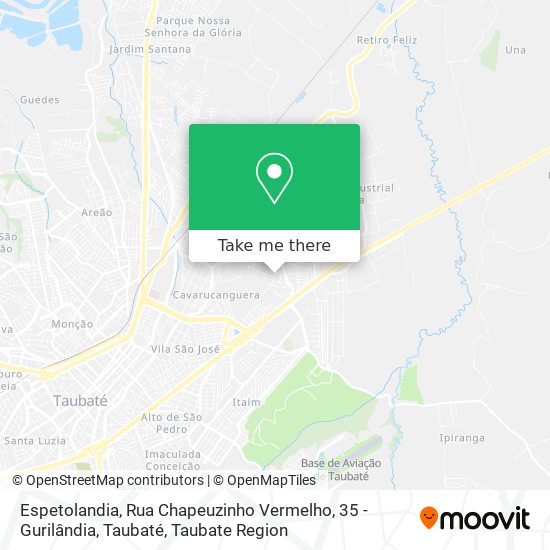 Espetolandia, Rua Chapeuzinho Vermelho, 35 - Gurilândia, Taubaté map