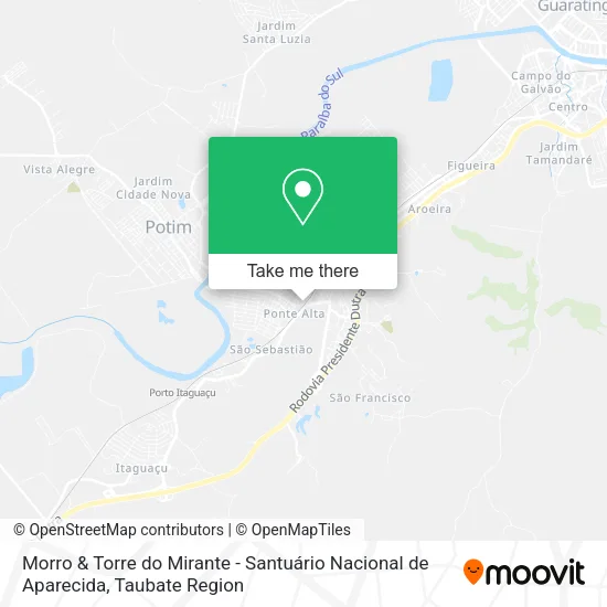Morro & Torre do Mirante - Santuário Nacional de Aparecida map