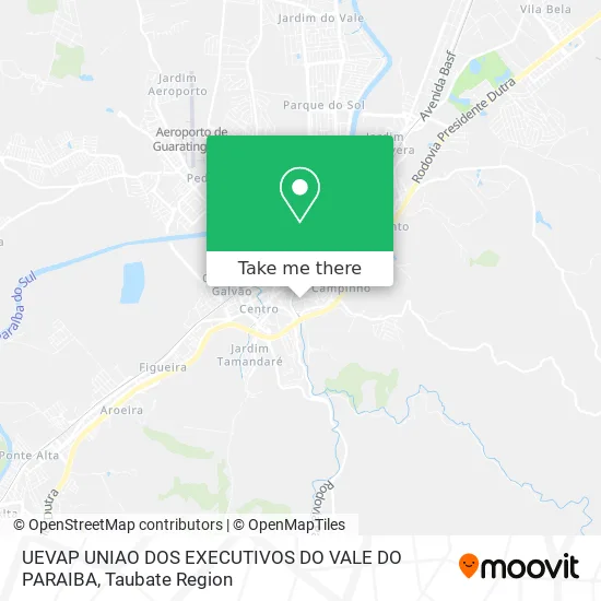 Mapa UEVAP UNIAO DOS EXECUTIVOS DO VALE DO PARAIBA