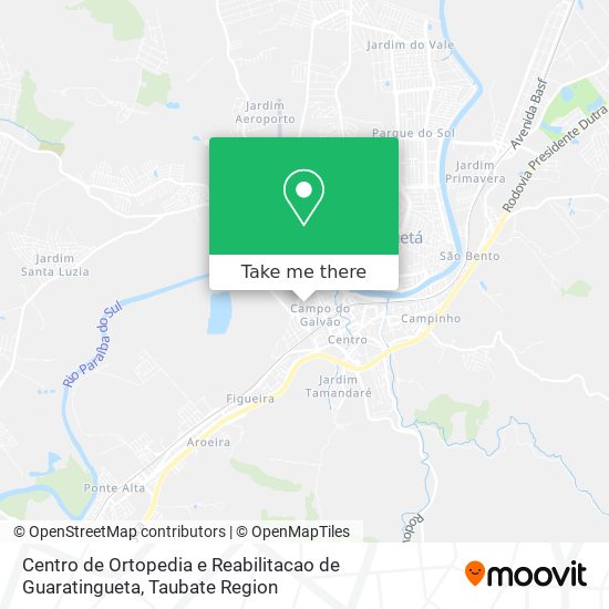 Centro de Ortopedia e Reabilitacao de Guaratingueta map