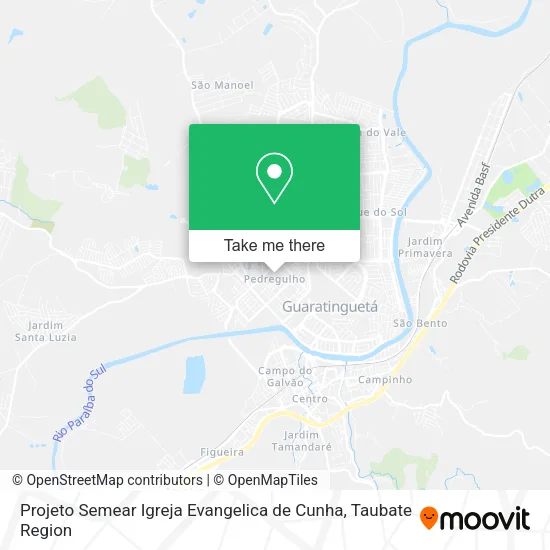 Projeto Semear Igreja Evangelica de Cunha map