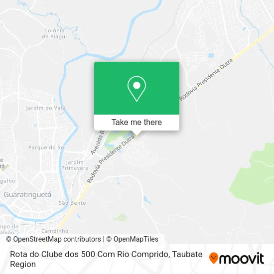 Rota do Clube dos 500 Com Rio Comprido map
