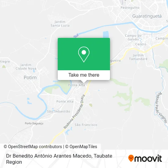 Dr Benedito Antônio Arantes Macedo map